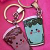 Matcha and coffee friends matching keychains