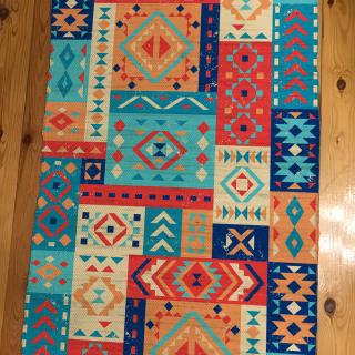 Killim blue & orange pattern