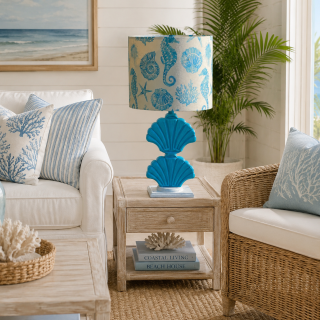 Sea Shells Turquoise Side Lamp