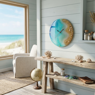 sea shells beach wall clock