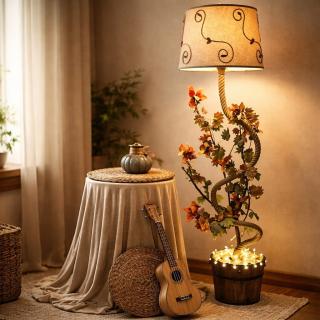 Handmade Floral Root Floor Lamp