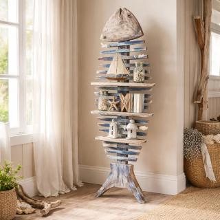 Handmade Fish Skeleton Decorative Shelf