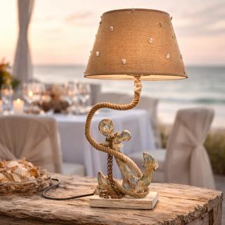 Handmade Coastal Anchor Rope Table Lamp