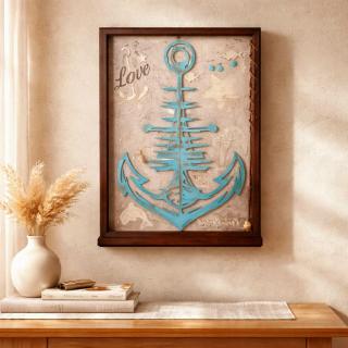 Handmade Anchor Shadow Box Wall Art