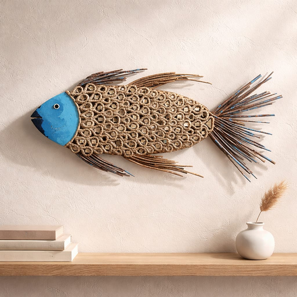Handmade Rope & Mirror Fish Wall Art 3 IMG 20260411 WA0000