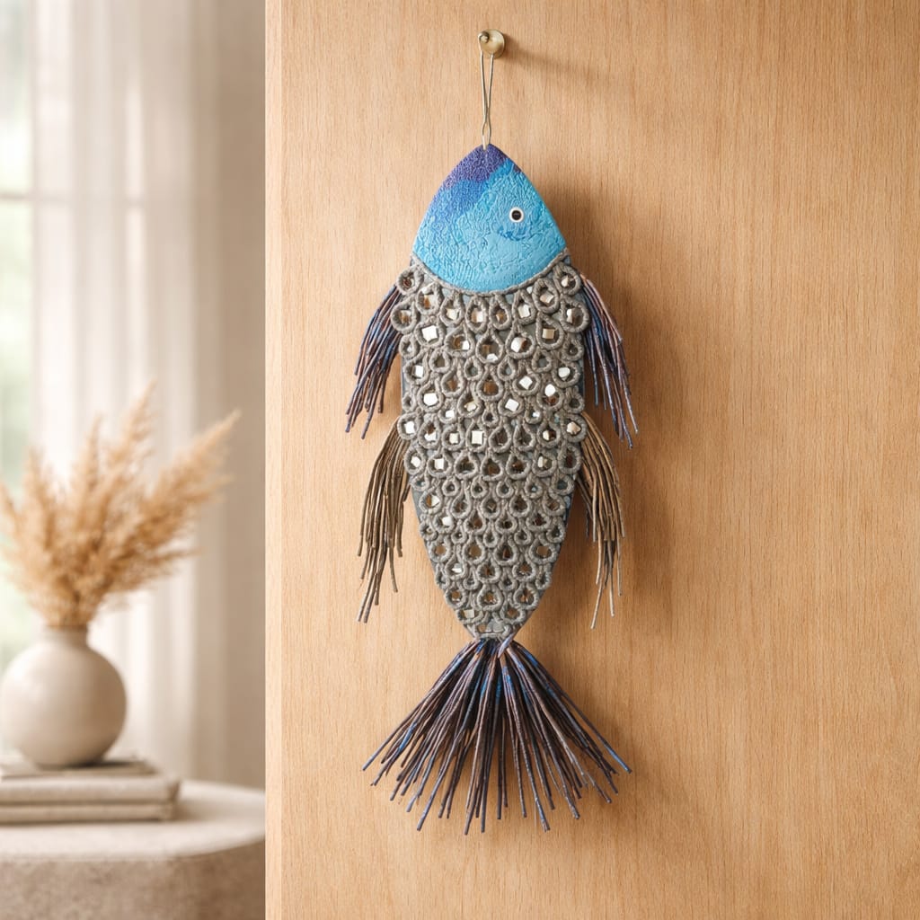 Handmade Rope & Mirror Fish Wall Art 2 IMG 20260411 WA0001