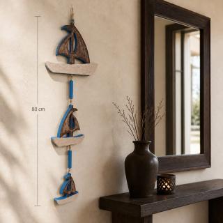 Coastal Sailing Boat Wall Hanging (Brown Sail) and (Offwhite Sail)