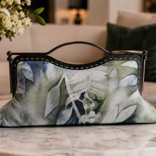 Stylish Handmade Linen Bag with Artistic Print
