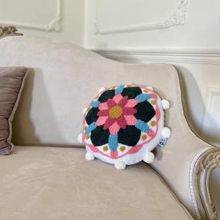 Handmade Punch Needle Floral Cushion with filling