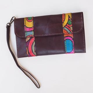 A Soft Wallet/Clutch with Handpainted Stripes