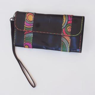 A Crazy Horse Wallet/Clutch with Handpainted Stripes