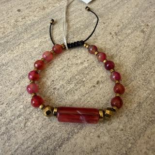 Agate and hematite bracelet
