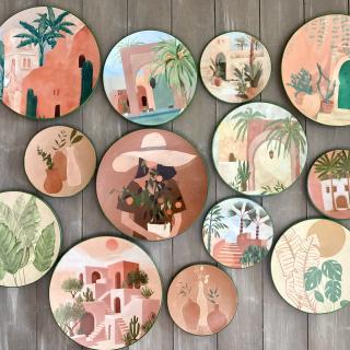 "Blush Oasis" Wall Decor Plates