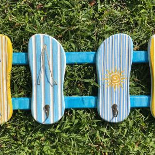 Yellow Sun Flip Flop Hanger