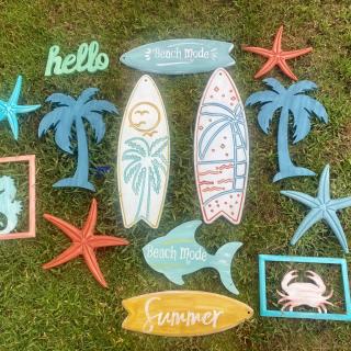 Blue Palm Summer Wall Decor