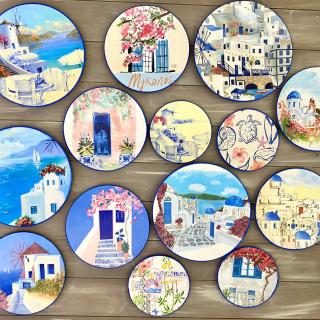 "Santorini Blue Escape" Wall Plates Collection