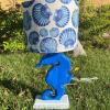 Blue Sea Horse Side Lamp/Sea Shells Chapeau