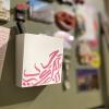Magnetic Fridge Basket-Pink Arabic Calligraffiti