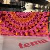Fuchsia Raffia Clutch
