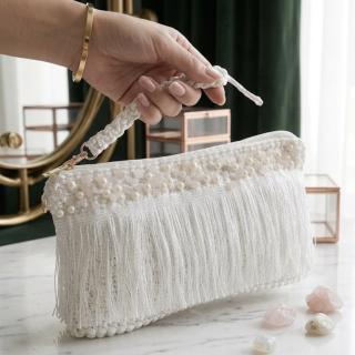 White crochet clutch