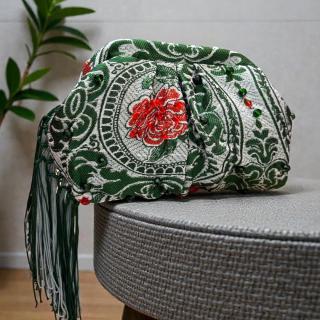 Green coverta medium pouch