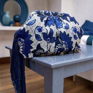 Blue coverta medium pouch