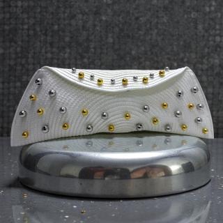 Silver & gold beaded clutch
