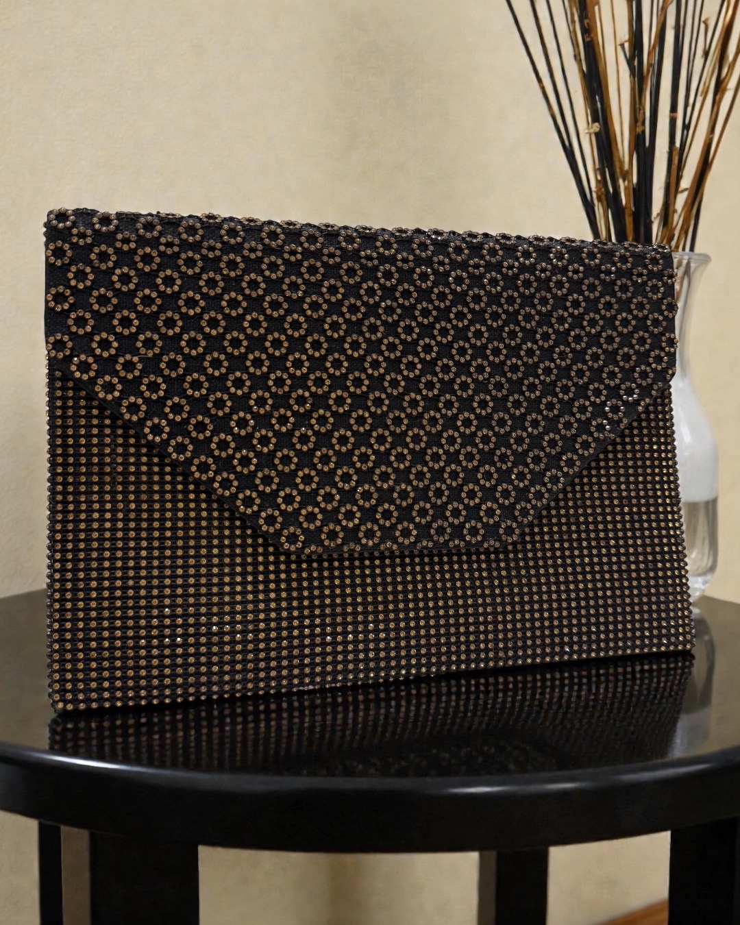 Golden strassy clutch 1 Golden strassy clutch