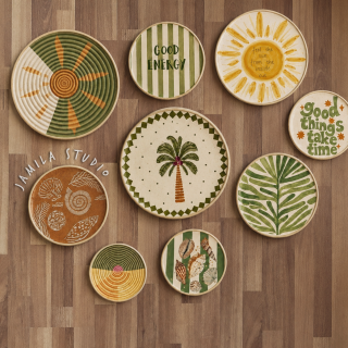 Sage green palm (summer wall plates)