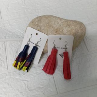 حلقان جلد طبيعي الوان earing