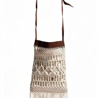 leather macrame bag
