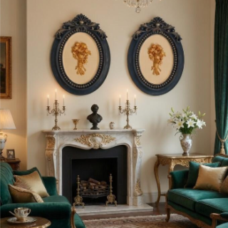 A Set of 2 Floral Bouquet Wall Frames Decoration