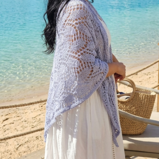 Leaves tricot shawl