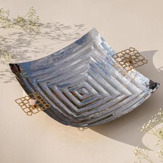 Square handmade stainless plate