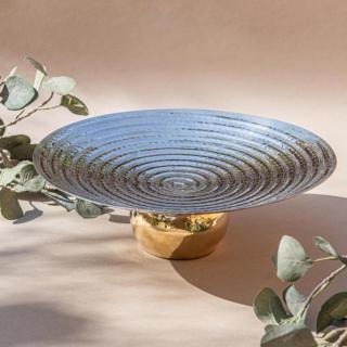Handmade round stainless steel plate