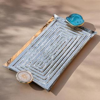 Rectangle handmade stainless tray