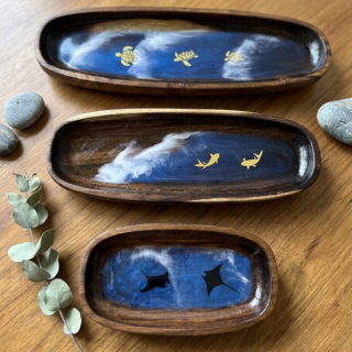 Oval Snacks' Plates Set / Fish Design