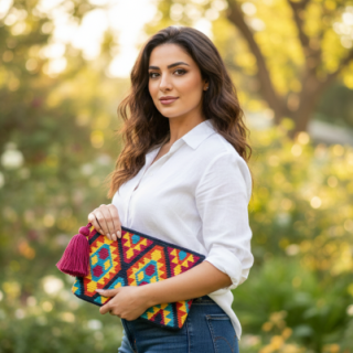 Tapestry clutch