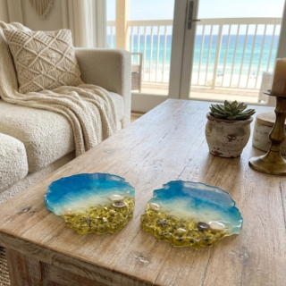 Mirror Stones Beach - Resin Coaster