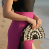 Black & beige clutch