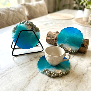 Turquoise Stone Beach - Resin Coaster