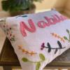 Handmade punch needle leaves with name cushion cover