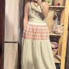 Free size A line embroidery skirt