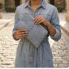 Denim clutch
