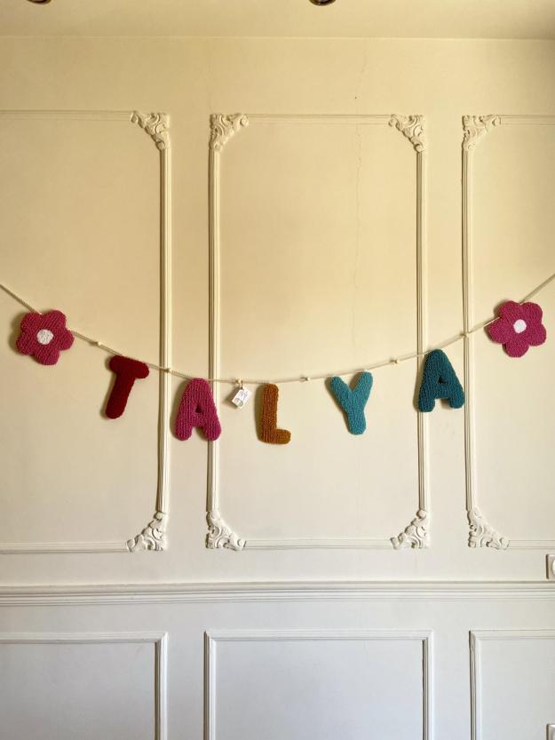 Handmade Punch Needle "SEDRA" name wall hanging 1 Handmade Punch Needle "SEDRA" name wall hanging