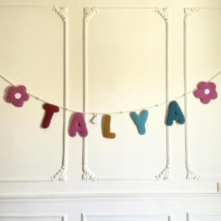 Handmade Punch Needle "SEDRA" name wall hanging