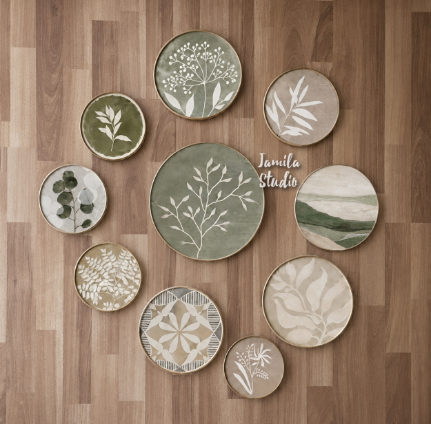 Boho Pastel Leaves (wall plates) 1 Boho Pastel Leaves (wall plates)