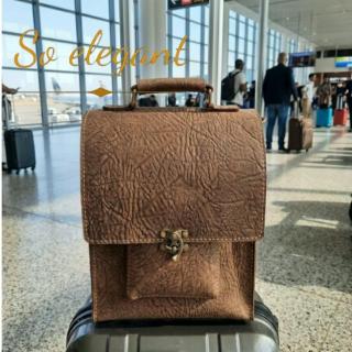 THE BOARDING BAG [Fully handmade natural leather bag]