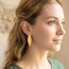 Gold plated Leaf drop earrings