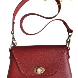 THE ROYAL RED MINI [fully handmade natural leather bag]